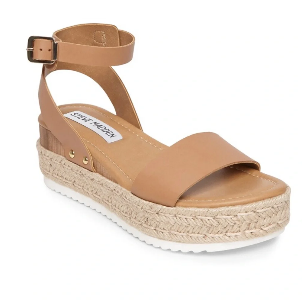 STEVE MADDEN CHASER ESPADRILLE WEDGE SANDAL Size 8